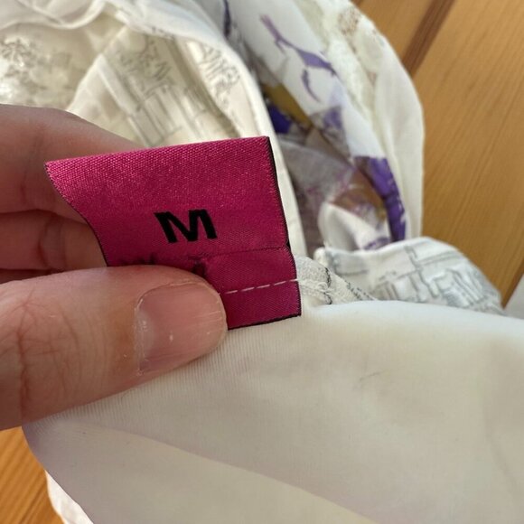 Save the Queen White Maxi Dress Mixed Media Lace Geometric Floral Fairy Y2K M - Picture 10 of 15